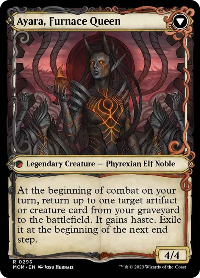 Ayara, Widow of the Realm // Ayara, Furnace Queen (MOM-296) - March of the Machine: (Showcase)