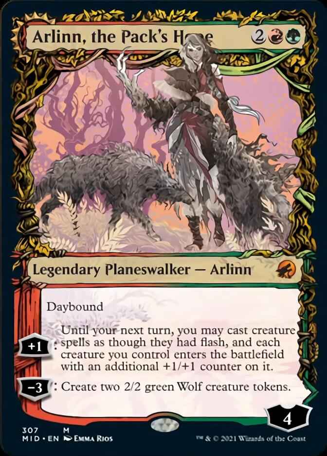 Arlinn, the Pack's Hope // Arlinn, the Moon's Fury (MID-307) - Innistrad: Midnight Hunt: (Showcase, Double Faced Transform)