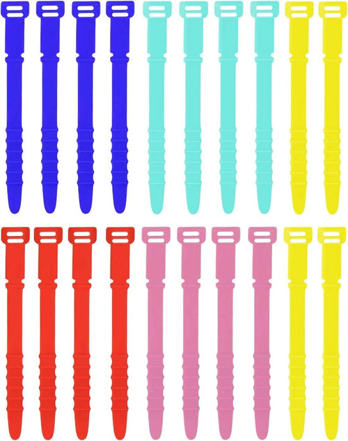 10-Pieces: 4.5 Inch Reusable Wire Ties Cord Organizer Straps Elastic Silicone Cord Organizer