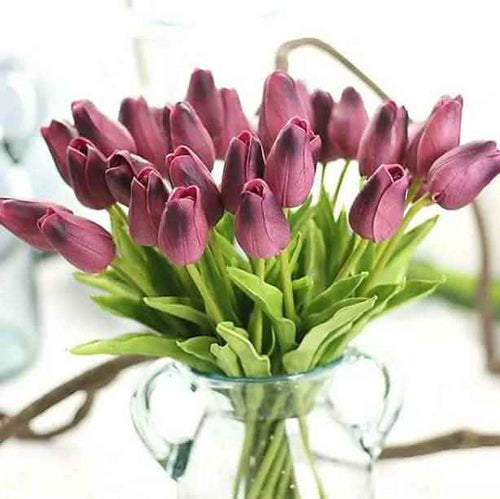 10-Pieces: PU Modern Style Bouquet Tabletop Flower Bouquet