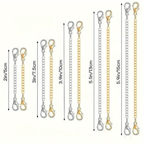 10-Pieces: Stainless Steel Chain Extender