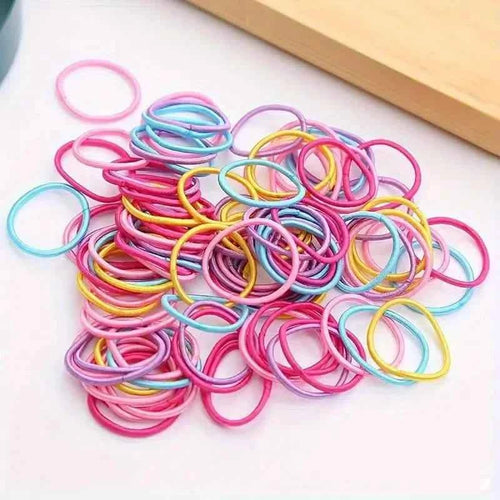 100-Pieces: High Elastic Leather Hair Rope Ponytail Bands - Seamless