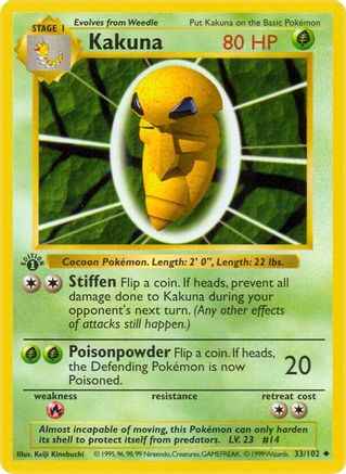 Kakuna 033/102 - Base Set Shadowless Unlimited