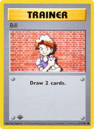 Bill 091/102 - Base Set Shadowless 1st Edition