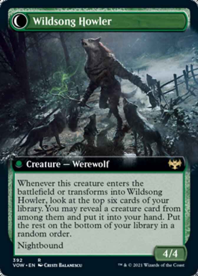 Howlpack Piper // Wildsong Howler (VOW-392) - Innistrad: Crimson Vow: (Extended Art, Double Faced Transform)