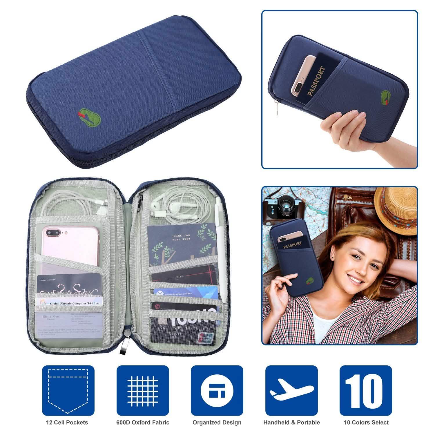 12 Pocket Travel Passport Wallet