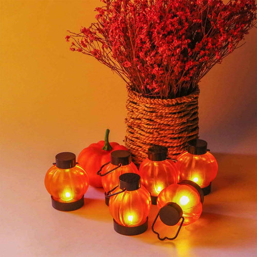 12-Pack: LED Pumpkin Tealights Smokeless Candles