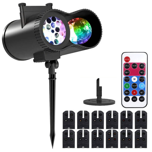 12 Patterns LED Projector Lights IP65 Waterproof Ocean Wave Projector Lamp with Remote Control Timer