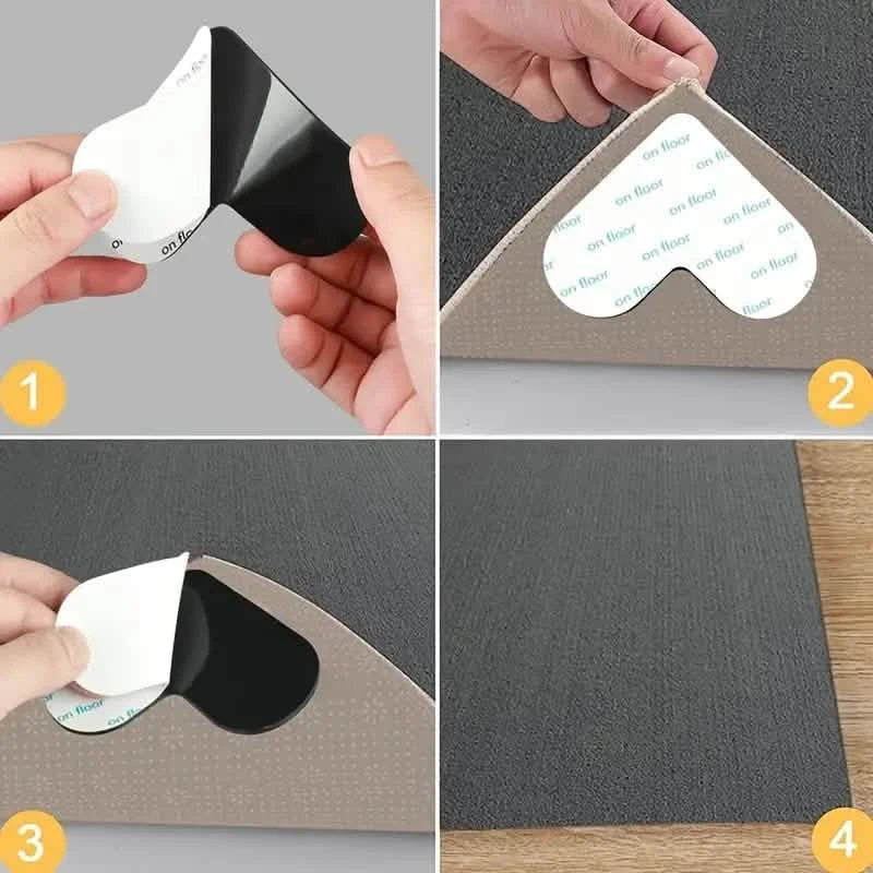 12-Pieces: Double Sided Non-Slip Rug Pads Rug Tape Stickers