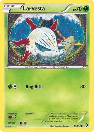 Larvesta 014/114 - XY  Steam Siege Reverse Holofoil