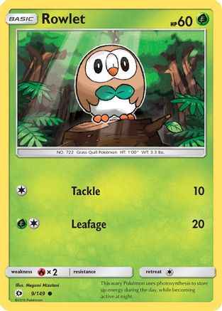 Rowlet 009/149 - SM Base Set Reverse Holofoil