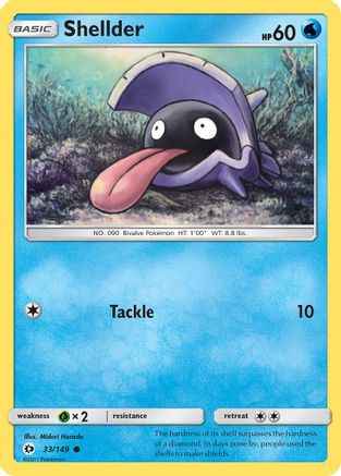 Shellder 033/149 - SM Base Set Reverse Holofoil