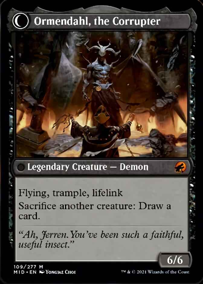 Jerren, Corrupted Bishop // Ormendahl, the Corrupter (MID-109) - Innistrad: Midnight Hunt: (Double Faced Transform)