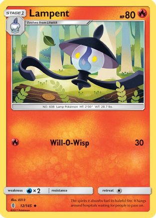 Lampent 012/145 - SM  Guardians Rising Reverse Holofoil