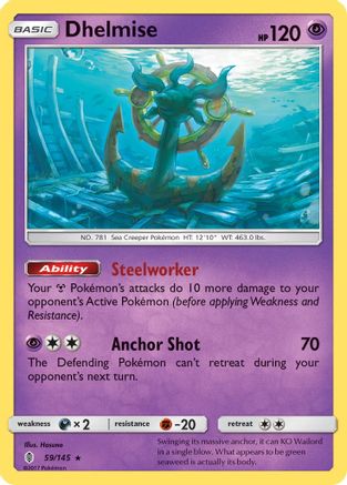 Dhelmise 059/145 - SM  Guardians Rising Holofoil