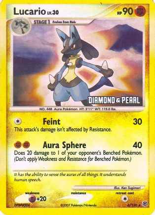 Lucario [Diamond & Pearl] 006/130 - Burger King Promos Reverse Holofoil