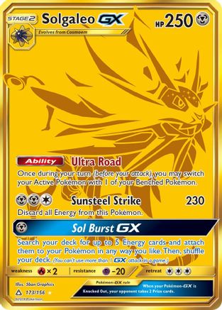 Solgaleo GX (Secret Rare) 173/156 - SM  Ultra Prism Holofoil
