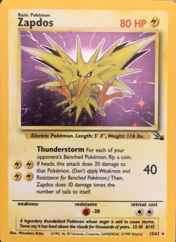 Zapdos 015/null - Fossil Unlimited Holofoil
