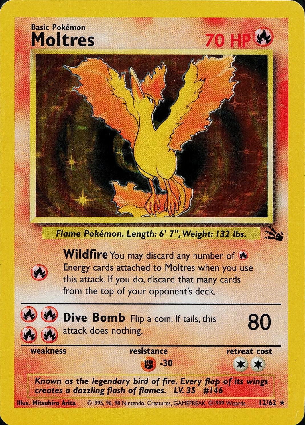 Moltres 012/null - Fossil Unlimited Holofoil