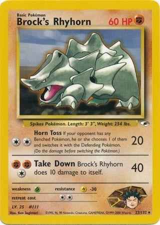 Brock's Rhyhorn 022/132 - Gym Heroes Unlimited