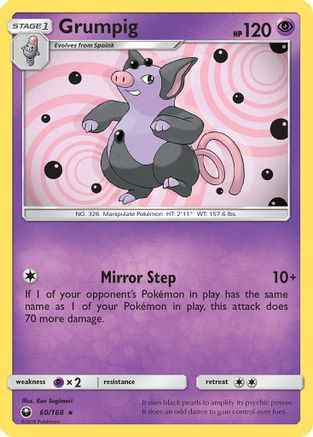 Grumpig 060/168 - SM  Celestial Storm Reverse Holofoil