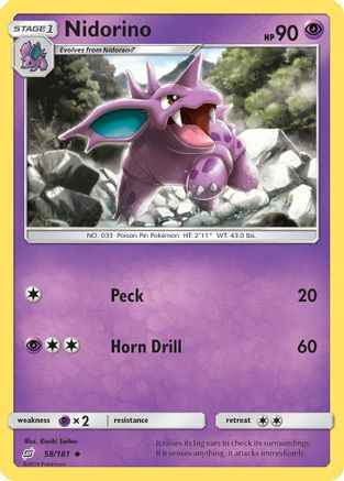 Nidorino 058/181 - SM  Team Up Reverse Holofoil