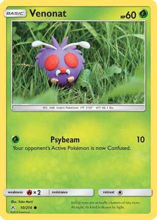 Venonat 010/214 - SM  Unbroken Bonds Reverse Holofoil