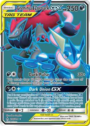 Greninja & Zoroark GX  (Full Art) 200/214 - SM  Unbroken Bonds Holofoil