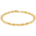 18k Gold Puff Mariner Anklet 10"