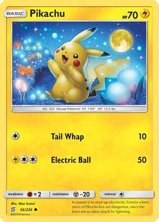 Pikachu 056/236 - SM  Unified Minds Reverse Holofoil