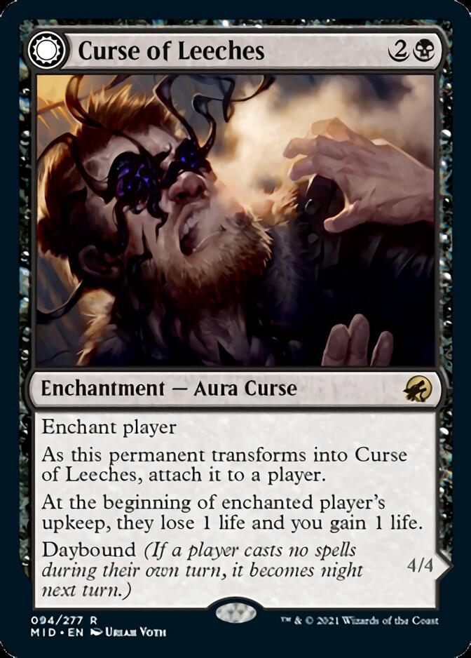 Curse of Leeches // Leeching Lurker (MID-094) - Innistrad: Midnight Hunt: (Double Faced Transform)