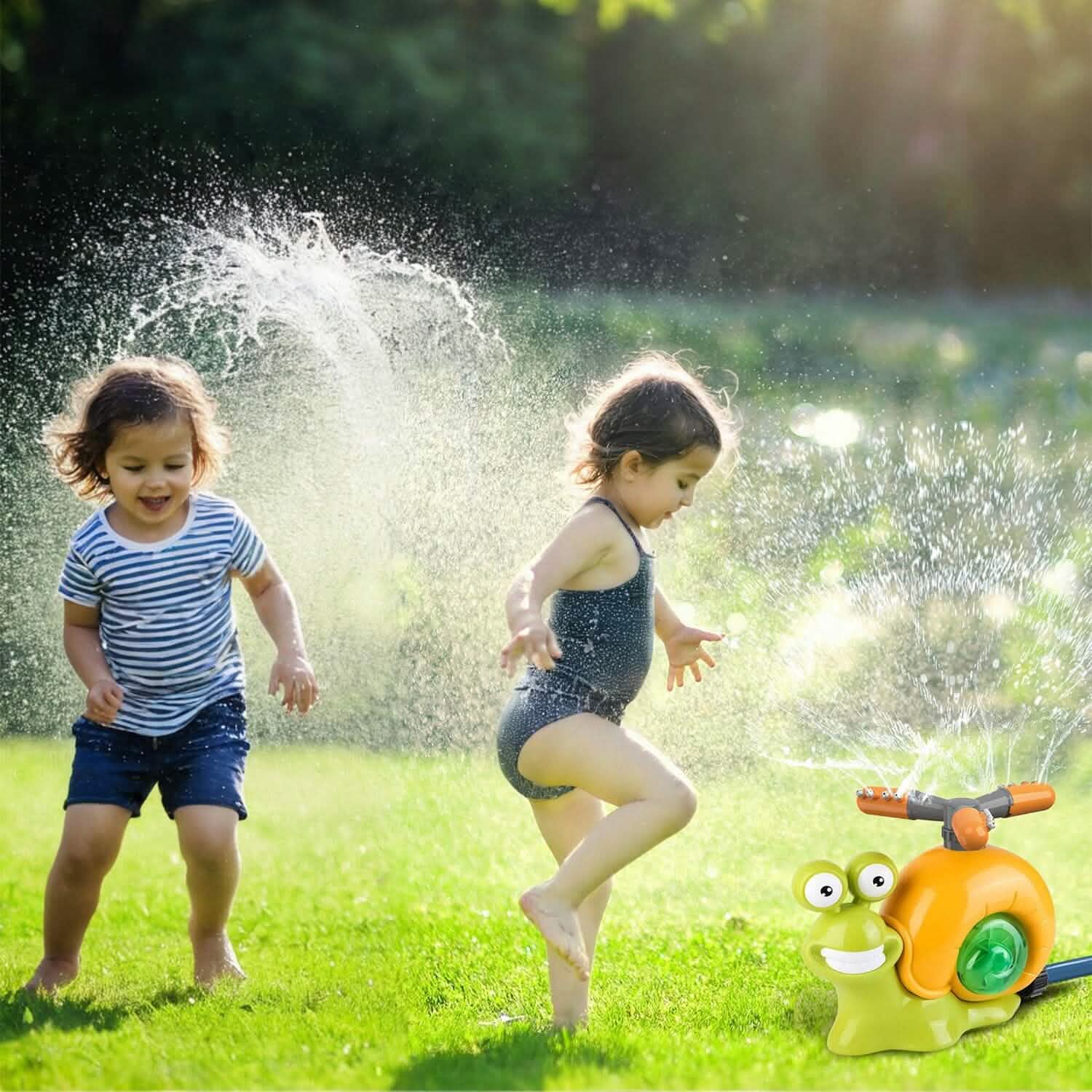 2-in-1 Snail Water Sprinkler Baseball Toy with 2 Sprinkler Nozzles