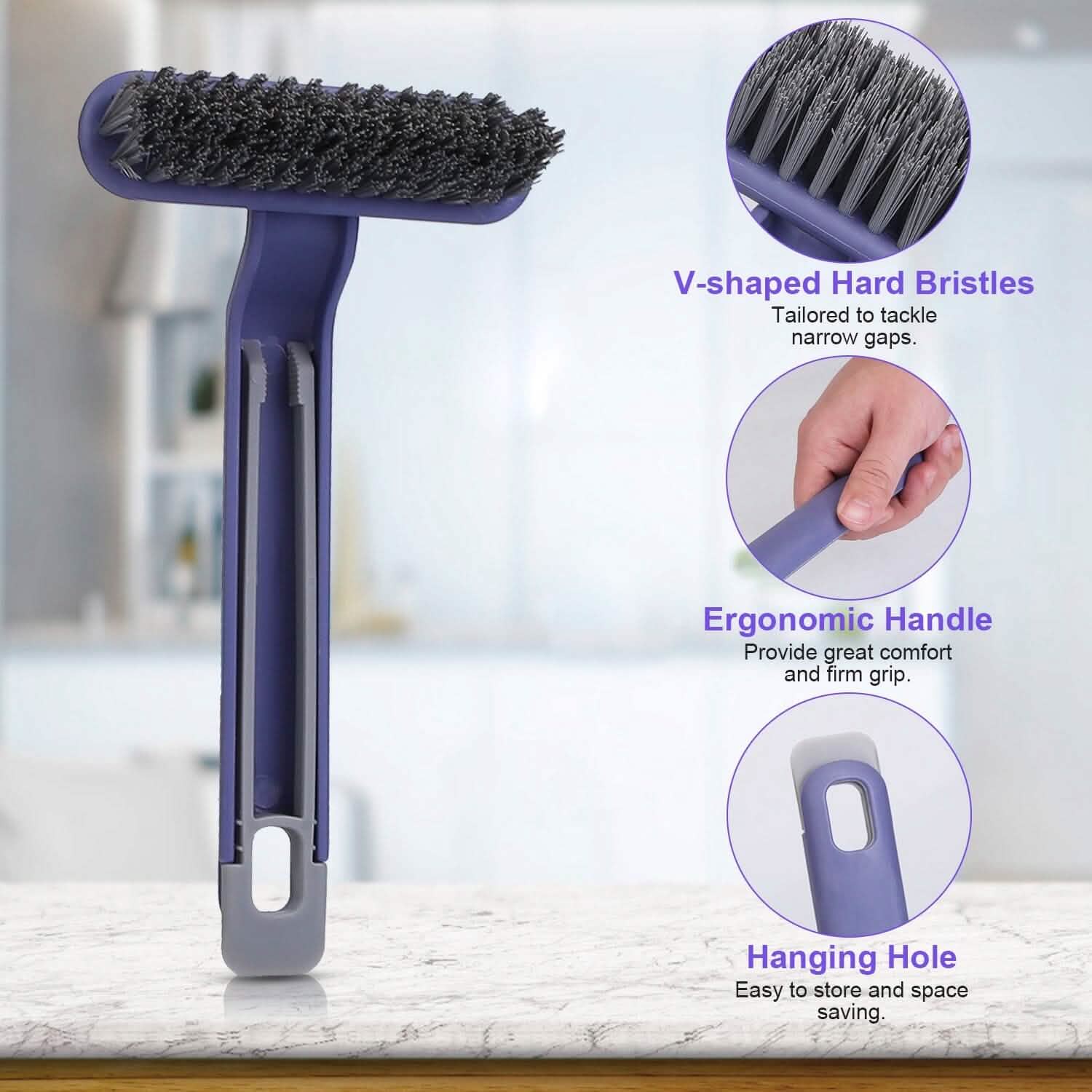 2-Pack: Crevice Cleaning Brush Stiff Bristle Brush Gap Cleaner