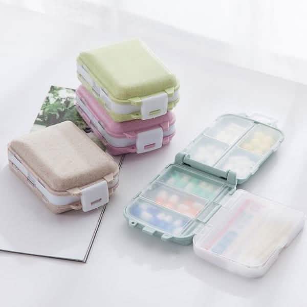 2-Piece: Portable Plastic Pill Box