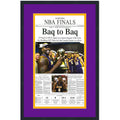 Framed Los Angeles LA Times Lakers Baq To Baq 2001 NBA Finals Champions 14x22 Basketball Newspaper Cover Photo Professionally Matted