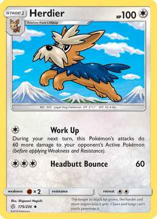 Herdier 175/236 - SM  Cosmic Eclipse Reverse Holofoil