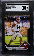 Graded 2025 Topps Bowman U Now Gunner Stockton #12 Black Foil /10 Rookie RC Football Card SGC 10 Gem Mint