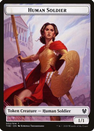 Human Soldier // Elemental Double-Sided Token (THB-2 // 8) - Theros Beyond Death Tokens Foil