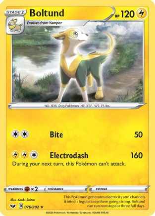 Boltund () 076/202 - SWSH01 Sword & Shield Base Set Reverse Holofoil
