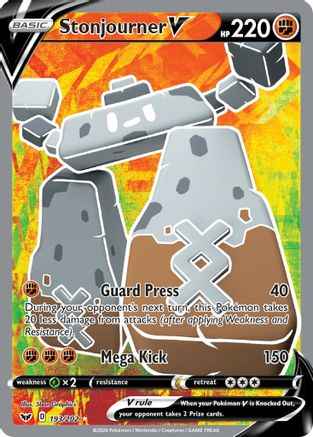 Stonjourner V (Full Art) 193/202 - SWSH01 Sword & Shield Base Set Holofoil