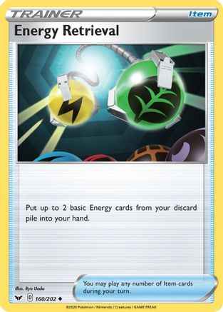 Energy Retrieval 160/202 - SWSH01 Sword & Shield Base Set