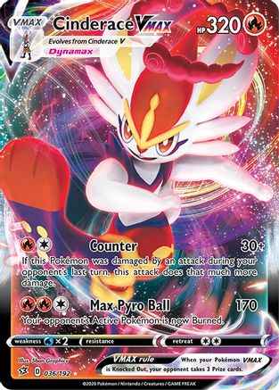 Cinderace VMAX 036/192 - SWSH02 Rebel Clash Holofoil