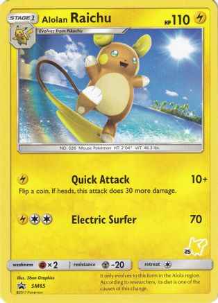 Alolan Raichu (# Pikachu Stamped) SM65 - Battle Academy