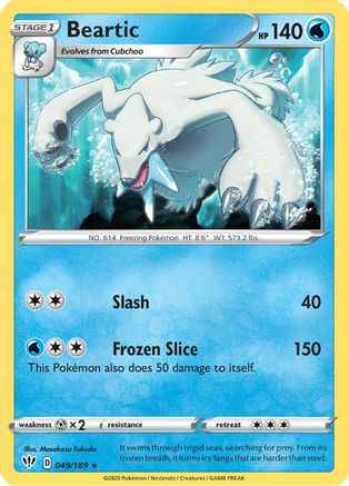 Beartic 049/189 - SWSH03 Darkness Ablaze Reverse Holofoil