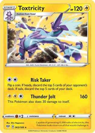 Toxtricity 063/189 - SWSH03 Darkness Ablaze Holofoil