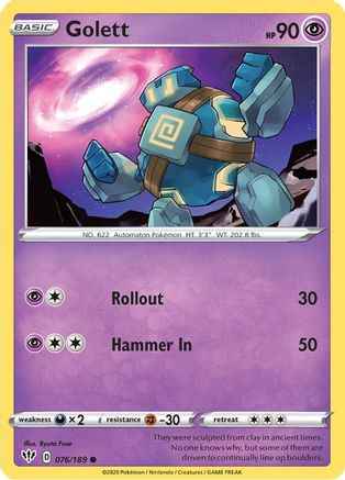 Golett 076/189 - SWSH03 Darkness Ablaze