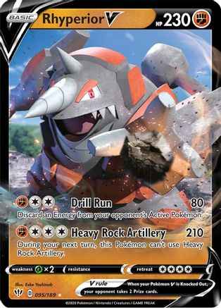 Rhyperior V 095/189 - SWSH03 Darkness Ablaze Holofoil