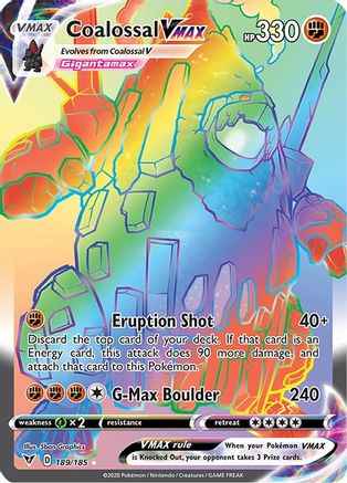 Coalossal VMAX (Secret) 189/185 - SWSH04 Vivid Voltage Holofoil