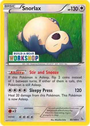 Snorlax (Build-a-Bear Workshop Exclusive) 080/106 - Miscellaneous Cards & Products