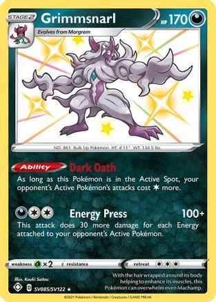 Grimmsnarl SV085/SV122 - Shining Fates Shiny Vault Holofoil